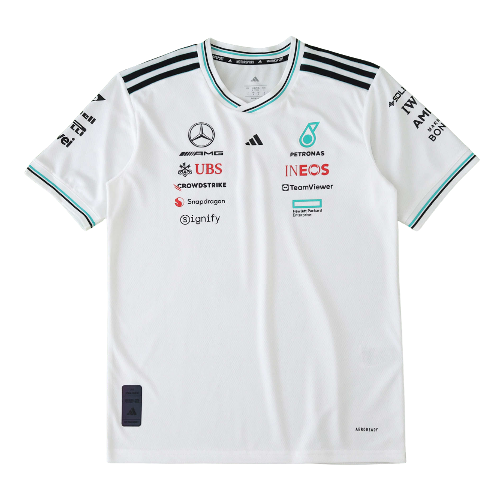 MERCEDES F1 2025 SHORT SLEEVE JERSEY WHITE