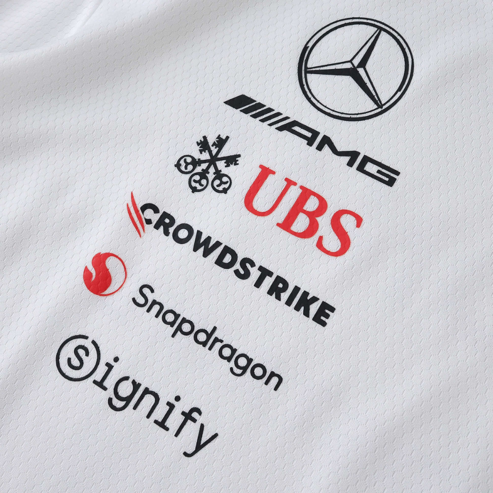 MERCEDES F1 2025 SHORT SLEEVE JERSEY WHITE