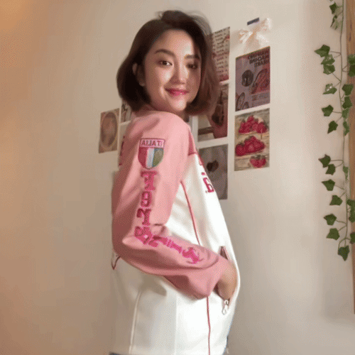 "KIMI" PINK FERRARI  LEATHER JACKET